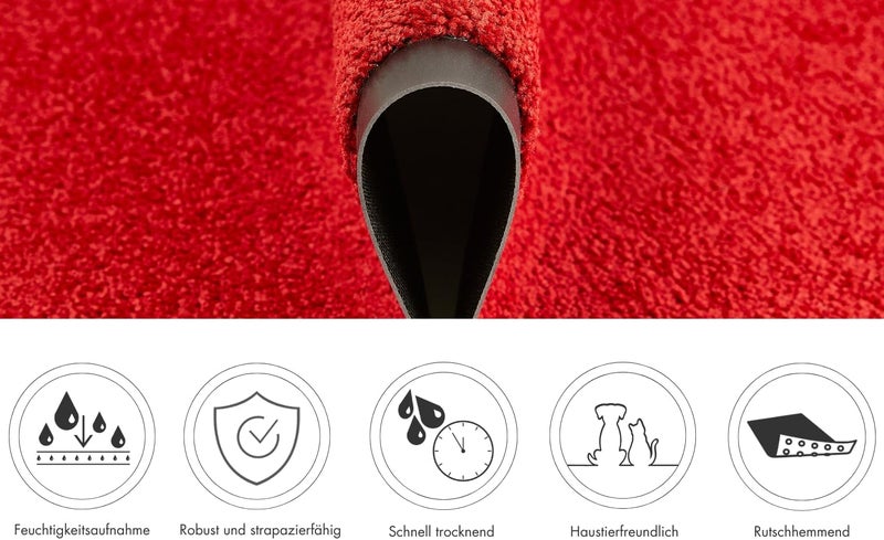 ANDIAMO Verdi Doormat - Dirt Trapper Mat for the House Entrance - Ideal as a Doormat Indoor or as a Doormat in Covered Outdoor Area - Door Scraper for Front Door 40 x 60 cm Red 2 - Image 4