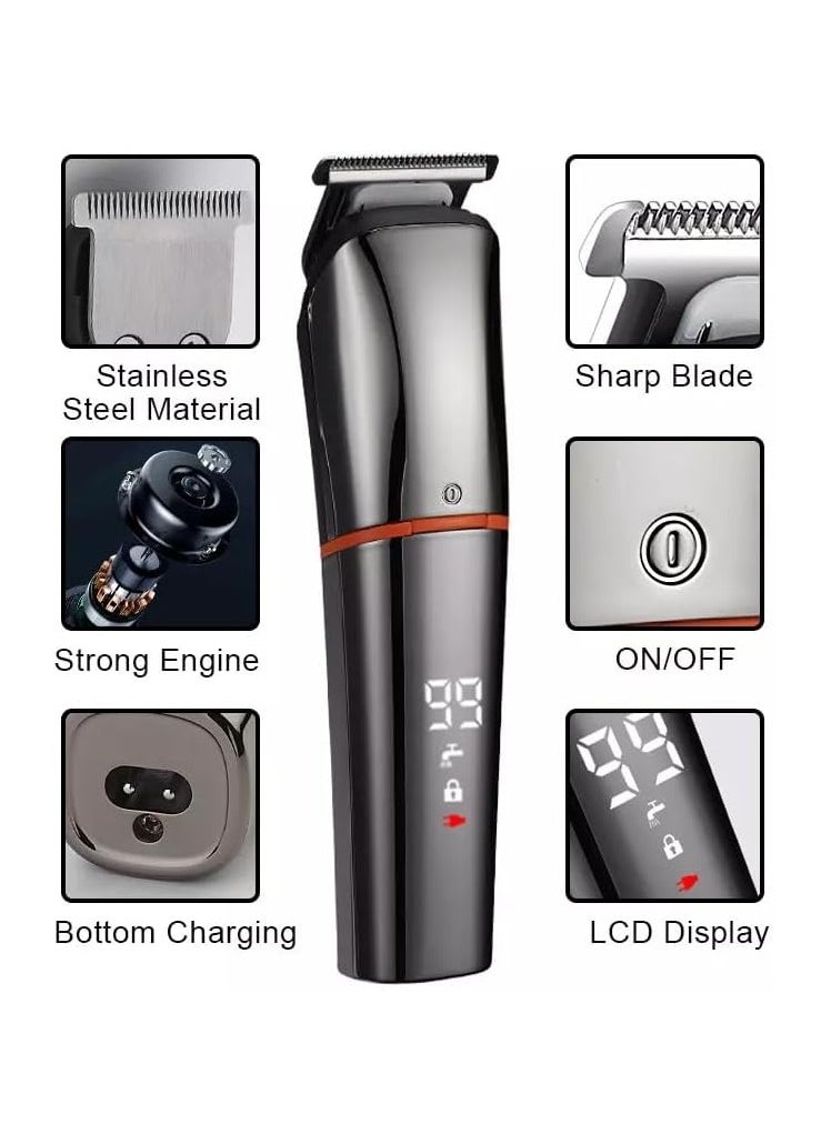 Bukela 6-in-1 Hair Trimmer & Foil Shaver Set: Electric Trimmer, Rechargeable Beard Trimmer for Men, Nose Hair Clippers for Men Cordless, Clippers and Trimmers Set  - Image 2