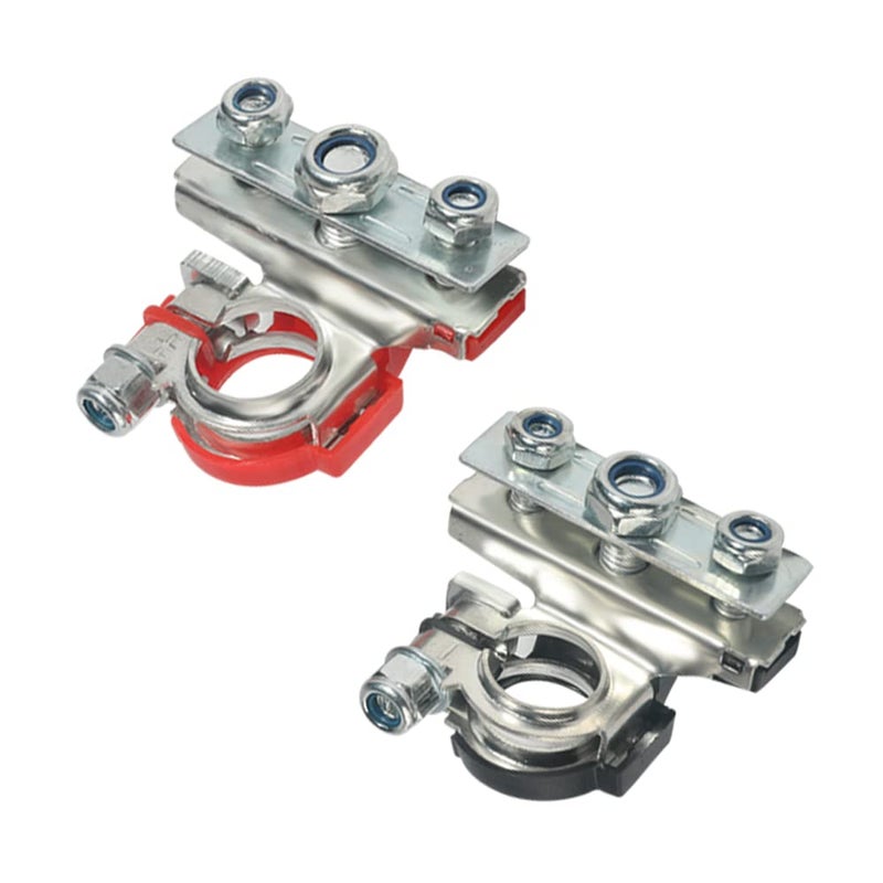 SUJADE 2 Pack 12V Automotive Top Post Battery Wire Cable Terminals Clamp Connectors Kit Car 3 Way Battery Terminals Positive and Negative Applicable in Car Boat Van and More - Image 3