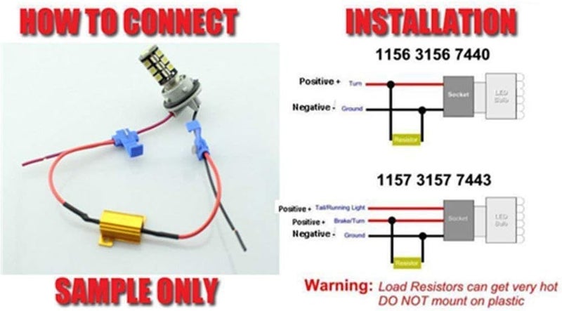 XTREME VISION XtremeVision 50W 6Ohm LED Load Resistors - 4 Pairs - Image 4