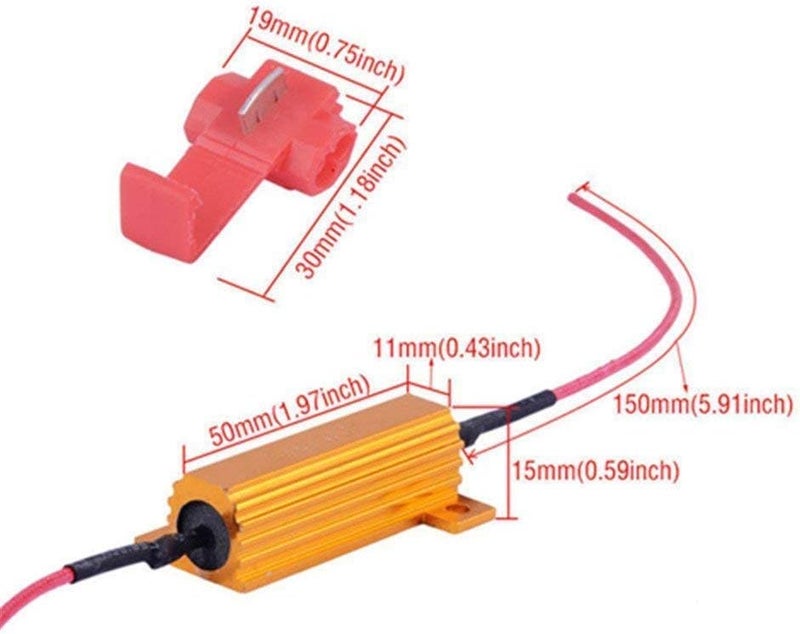 XTREME VISION XtremeVision 50W 6Ohm LED Load Resistors - 4 Pairs - Image 3