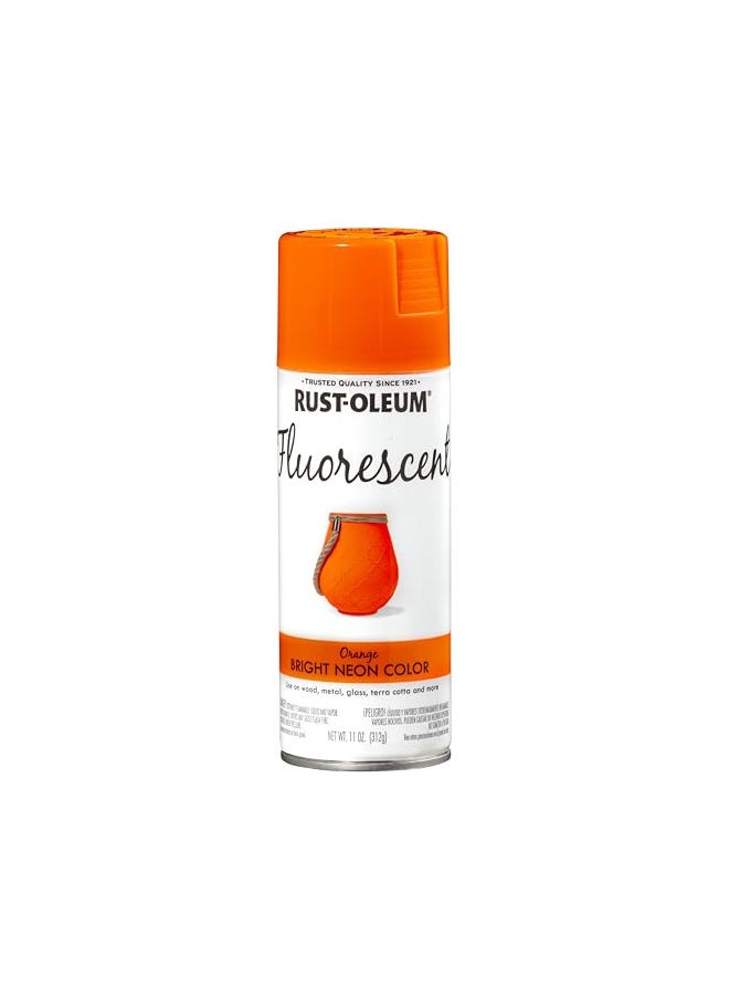 RUST-OLEUM Rust-Oleum 342568 Specialty Fluorescent Spray Paint, 11 oz, Orange  - Image 1