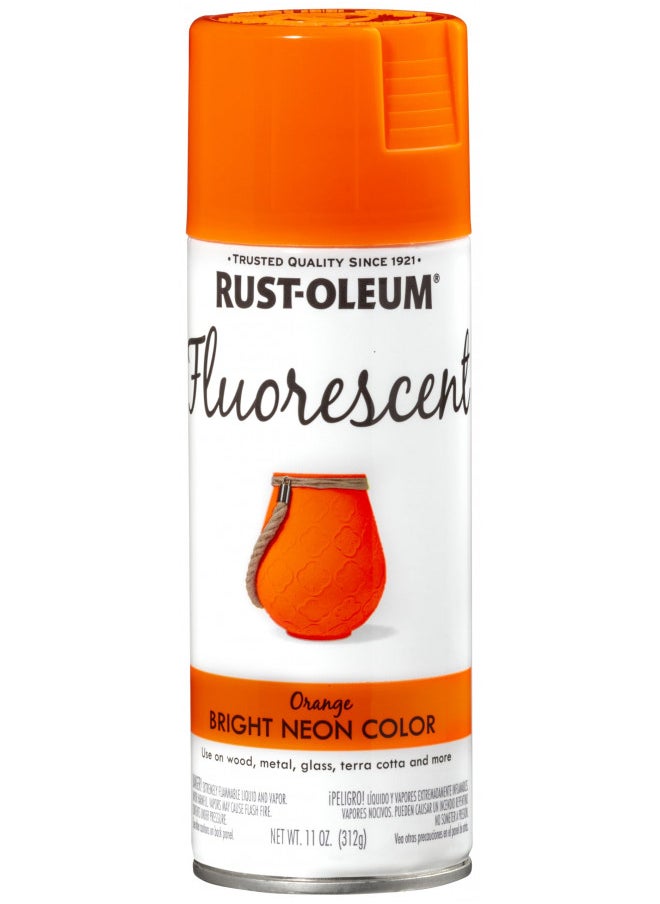 RUST-OLEUM Rust-Oleum 342568 Specialty Fluorescent Spray Paint, 11 oz, Orange  - Image 2