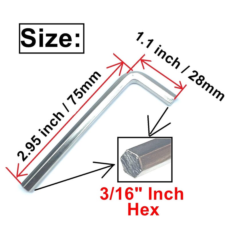 Zdingtech 5 قطع 3/16 ألين وجع مجموعات 3/16 "" عرافة مفتاح ربط مجموعة ألين مفتاح الباب مفتاح L على شكل عرافة وجع مجموعة مع الذراع الطويلة. - Image 3