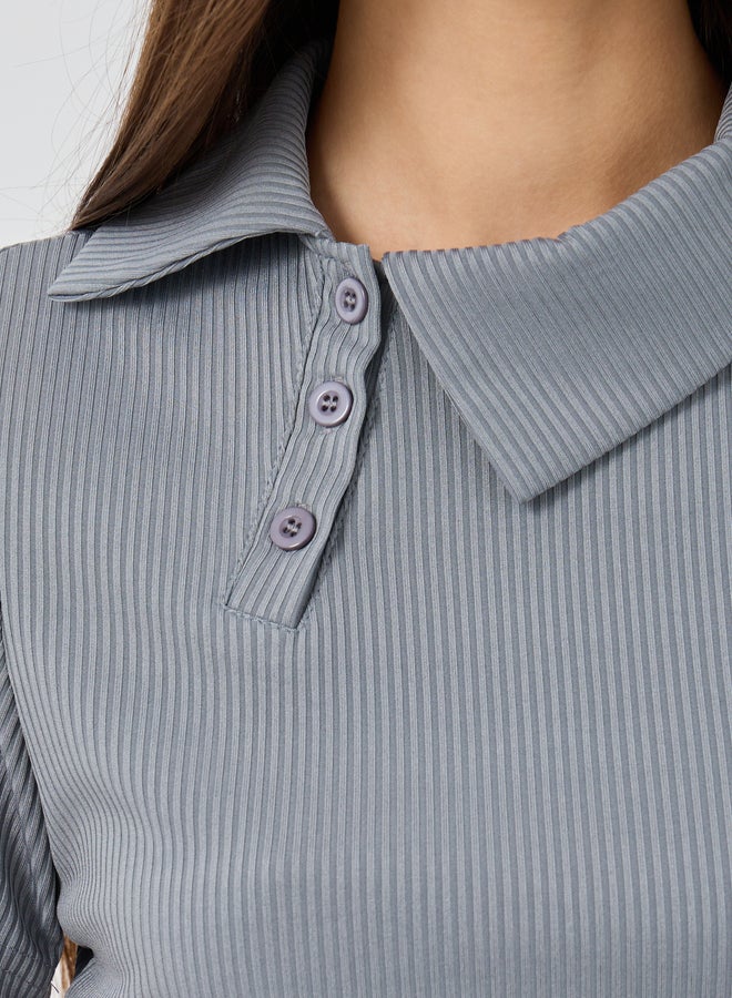 تايك تو توب بولو قصير بأكمام قصيرة بنقشة مميزة - Image 4