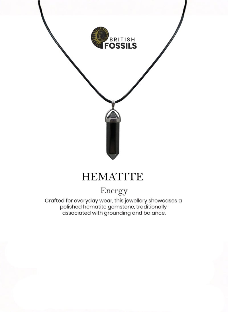British Fossils Crystal Energy Hematite Pendant - Image 3