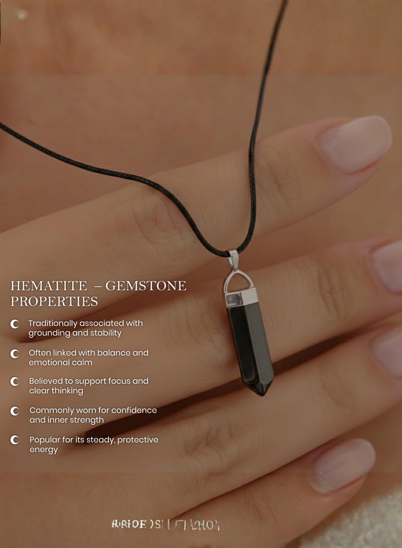 British Fossils Crystal Energy Hematite Pendant - Image 5