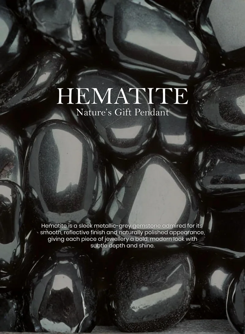 British Fossils Crystal Energy Hematite Pendant