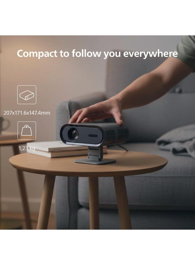 Philips, Neopix 160 Smart Home Cinema Projector, Full HD 1920 x 1080p, 250 Lumens, Google TV, LED Light Source, Rotating Support, Wi-Fi 6, Stereo Sound 2x5 Watts, Black. NPX160/INT black - Image 4