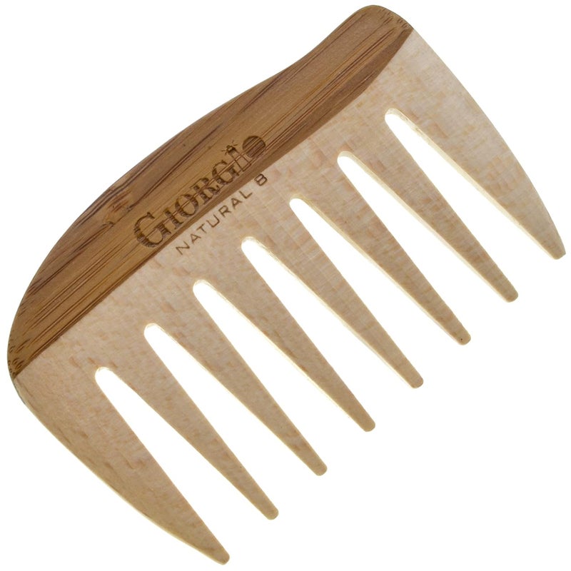 Giorgio GIONAT8 Small Natural Wooden Comb Hair Detangler Wide Tooth Comb for Curly Hair Bamboo and Beechwood Hair Combs for Thick Hair Organic Wooden Hair Comb Perfect for Use with Long Thick Hair