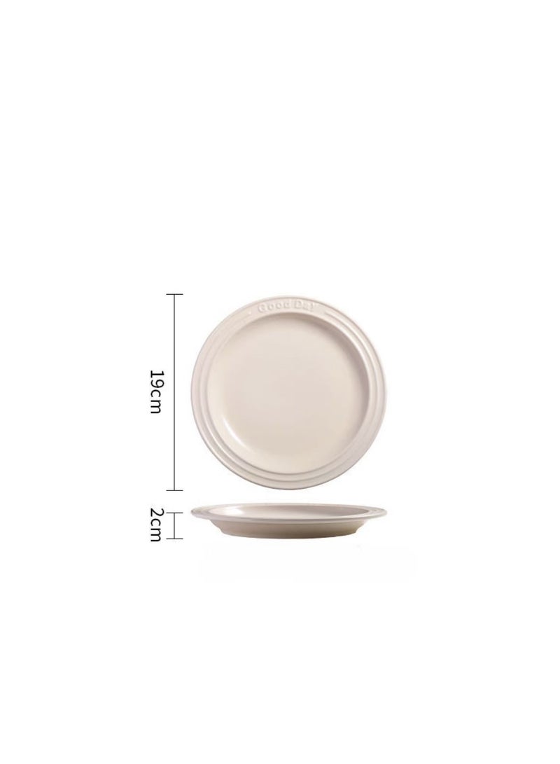 HAOWINS-PAN Ceramic Plates, Lightweight Reusable Unbreakable Dinner Plates, Healthy for kitchen Camping Picnic Adult, for Microwave and Dishwasher, White - Image 3
