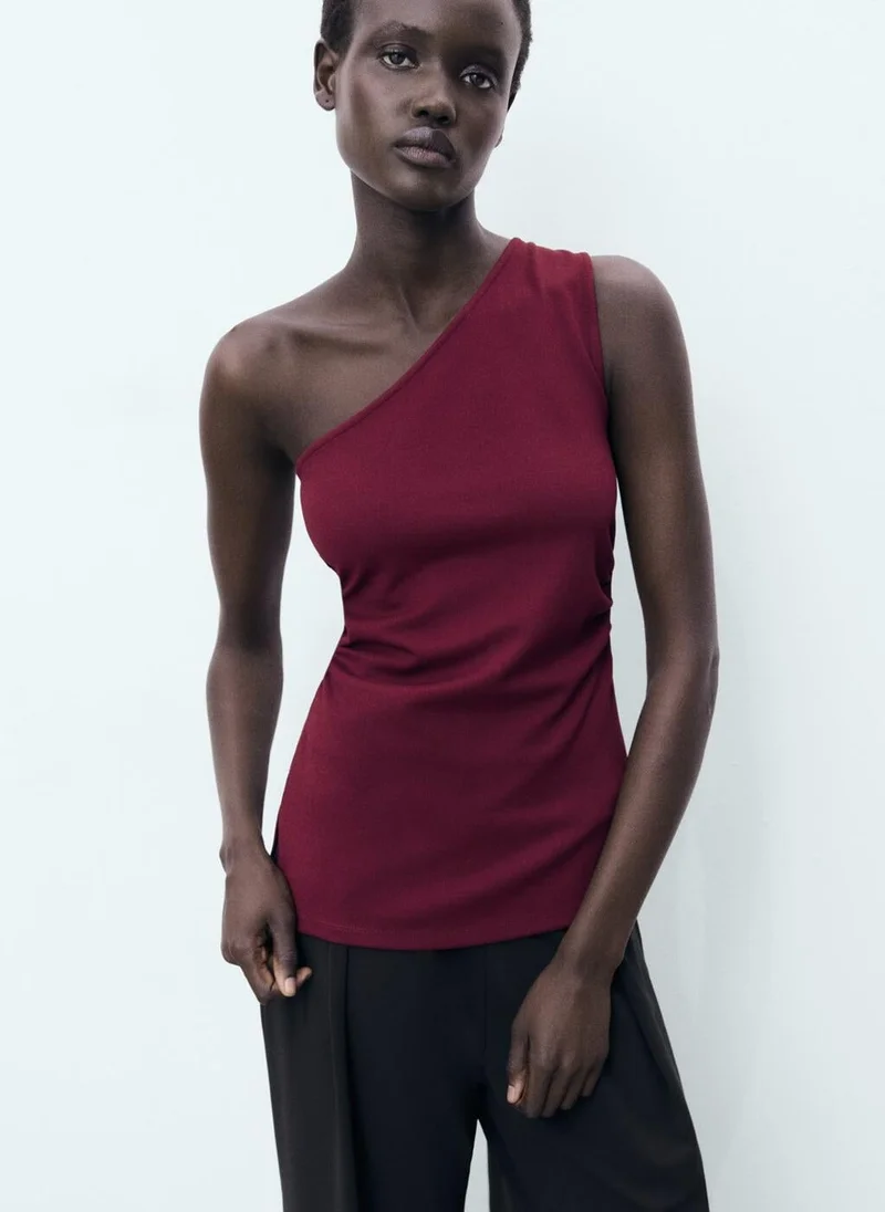 MANGO Asymmetrical draped top