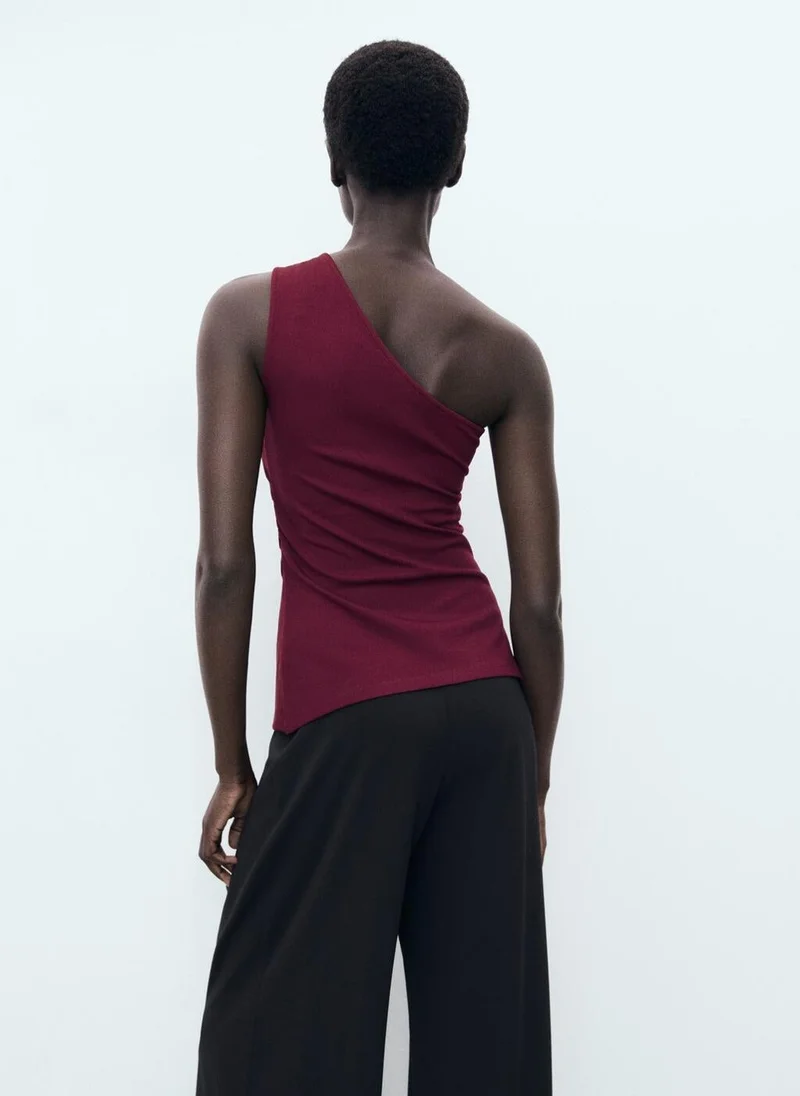 MANGO Asymmetrical draped top