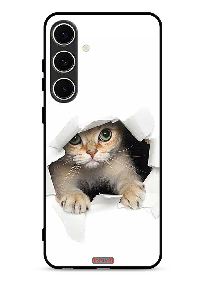 Tolwak غطاء حماية لجهاز سامسونج جالاكسي S24 FE 5G مع تصميم قطة ظاهرة - Image 1
