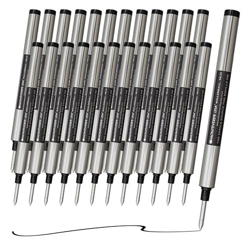Monteverde Rollerball Refills to Fit Montblanc Rollerball LeGrand, Medium Point, Black Ink, 25-Pack Tube, Reliable Professional Writing - Image 3