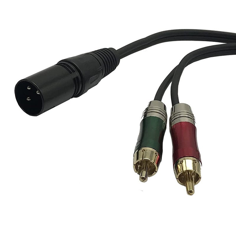 MMNNE 1Feet Dual RCA to XLR Male Y Splitter Patch Cable, Unbalanced 2 RCA/Phono Plug to 1 XLR Splitter Duplicator Lead Y-Cable Adapter - Image 5
