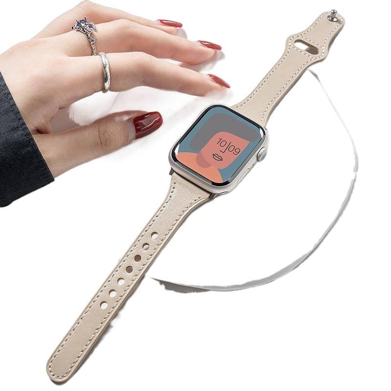 AD Green Classic Leather Strap Smartwatch Band Compatible with Apple Watch / SE with Adjustable Fit Replacement Strap for Daily Wear - Image 2