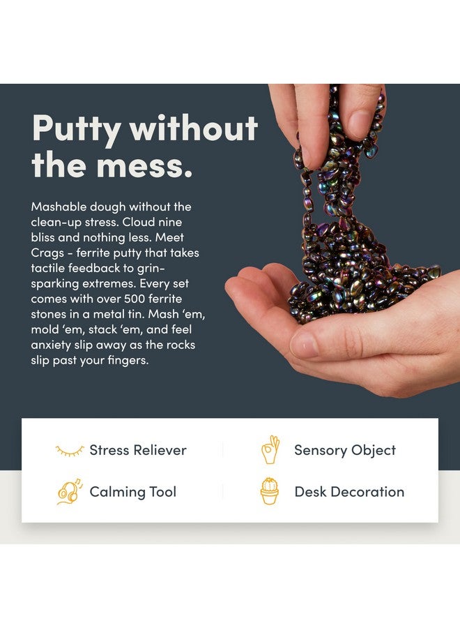 Speks Crags Ferrite Putty, Over 500 Ferrite Stones In A Metal Tin, Seriously Satisfying Fidget Toys For Adults And Desk Toys For Office, Oil, Medium - Image 3