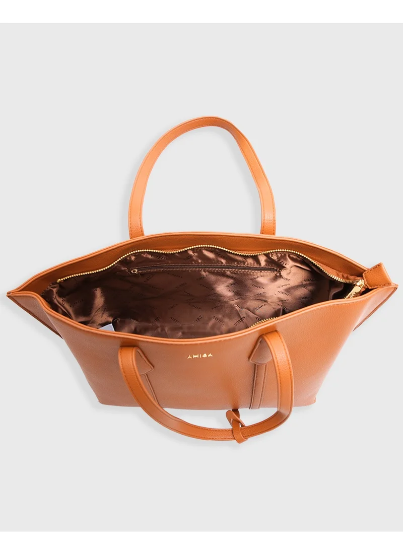 AMICA Marcia Big Tote Bag for Women in Leather- Brown Tan