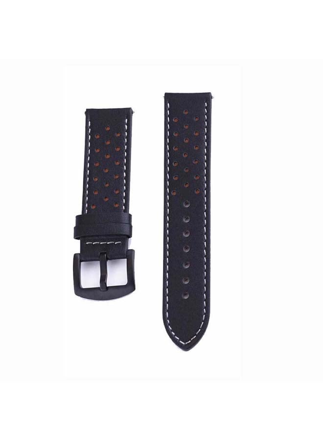 Perfii Genuine Leather Replacement Band For Huawei Watch GT2 Pro 22mm Black - Image 2