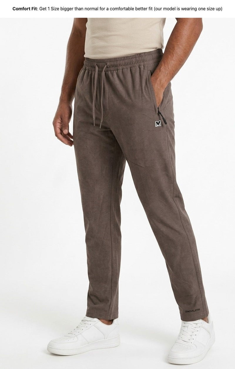 Moveletix Men's Cooling Summer Lightweight Training Joggers Brown Luxe Soft - Image 4