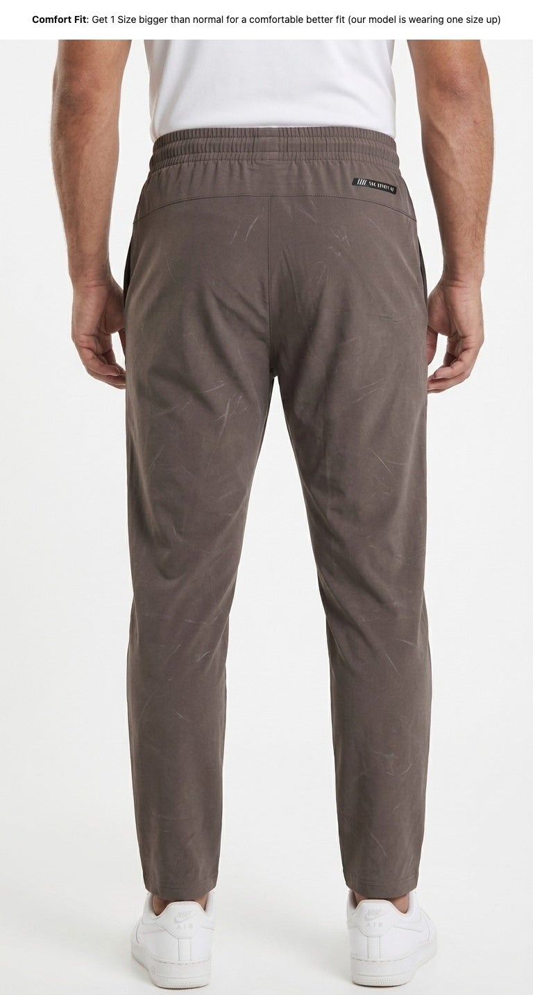 Moveletix Men's Cooling Summer Lightweight Training Joggers Brown Luxe Soft - Image 3
