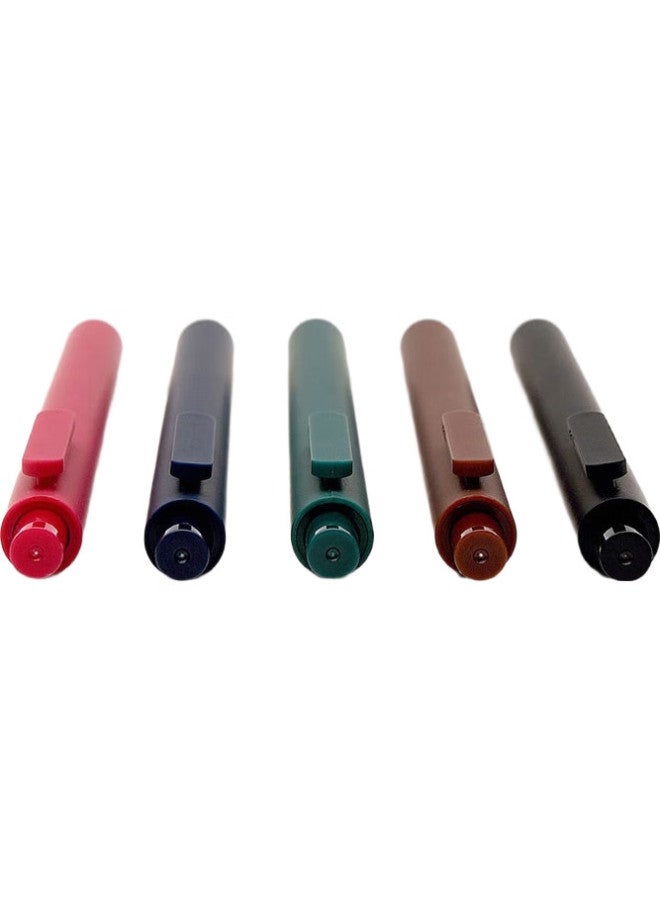 Kaco [Back To School Essential] Kaco Colorful Retractable Multi-Color Gel Pens, Journaling Pens, Ink Pens, 0.5Mm Bullet Tip, Mixed Colors, 5 Pens/Box, Chinese Style K1015 - Image 2