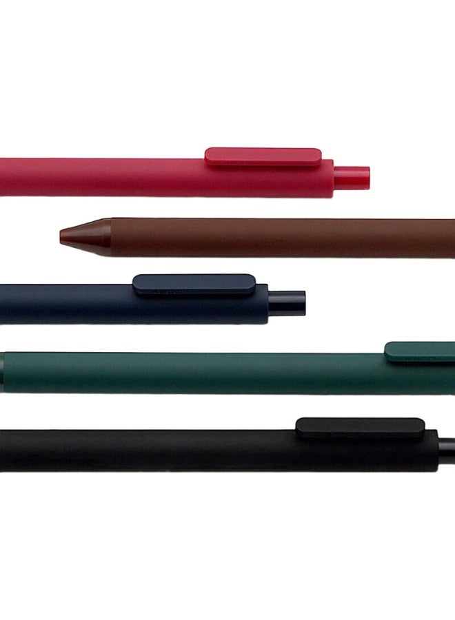Kaco [Back To School Essential] Kaco Colorful Retractable Multi-Color Gel Pens, Journaling Pens, Ink Pens, 0.5Mm Bullet Tip, Mixed Colors, 5 Pens/Box, Chinese Style K1015 - Image 3