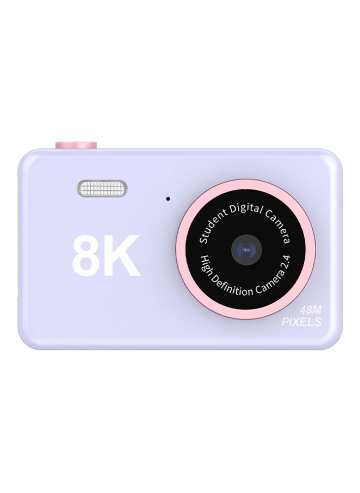 Generic H4 Mini Pocket Camera 1080P Ultra HD 8K Student Digital Camera 2.4-inch LCD Camera with Flash - Purple - Image 1