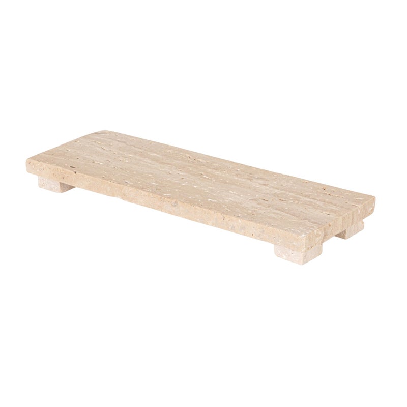 Creative Co-Op Scandinavian Travertine Footed Charcuterie Board, Beige - Image 5