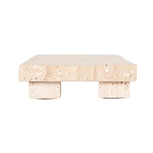 Creative Co-Op Scandinavian Travertine Footed Charcuterie Board, Beige - Image 3