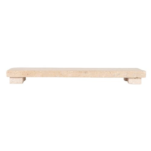 Creative Co-Op Scandinavian Travertine Footed Charcuterie Board, Beige - Image 2