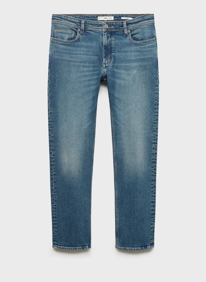 Mango Man Jan Slim-Fit Faded Medium-Wash Jeans  - Image 5
