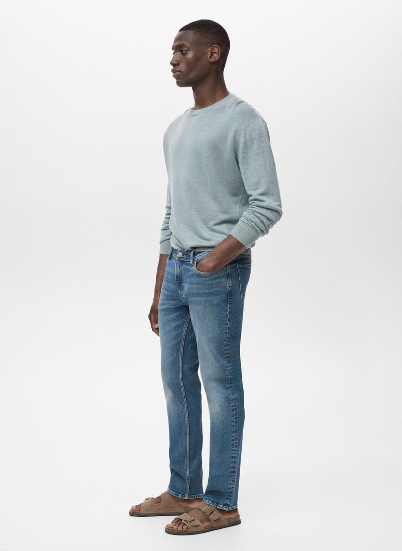 Mango Man Jan Slim-Fit Faded Medium-Wash Jeans  - Image 3