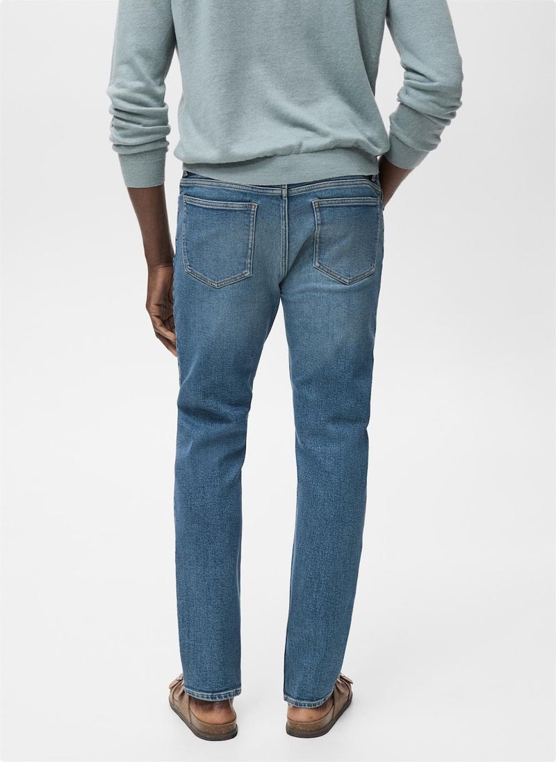Mango Man Jan Slim-Fit Faded Medium-Wash Jeans  - Image 2