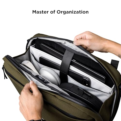 ALPAKA Elements Tech Brief Pro 12L -3-in-1 Recycled Fabric Laptop Briefcase Backpack for 16" Laptop, Anti-Theft Secure with Luggage Pass-Through, Water-Resistant, Fits Tech & Business Essentials,Green - Image 4