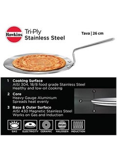 Hawkins Tri Ply Stainless Steel Tava 26 cm  - Image 2