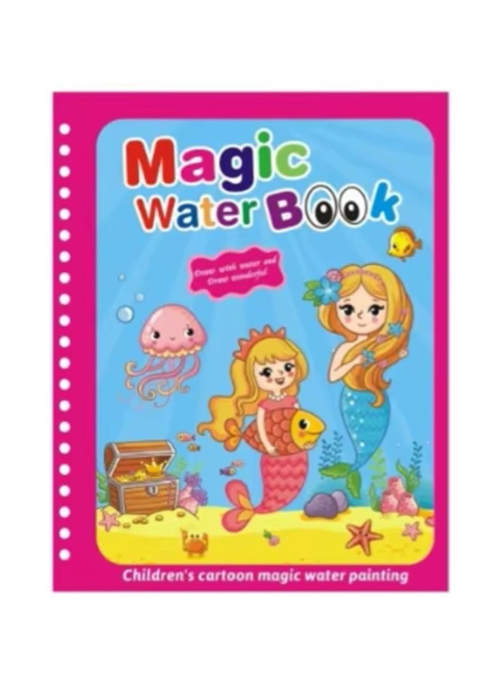 2 Magic Water Books for girl kids with 2 pens, Drawing book for kids, perfect for early education and creativity, Children use a water pen to reveal colors and images, Promoting learning in a fun way, Children Early Education Drawing Board, Toy For Kids, Toddler Preschool (2 Reusable drawing book & 2 Pen) - Image 5
