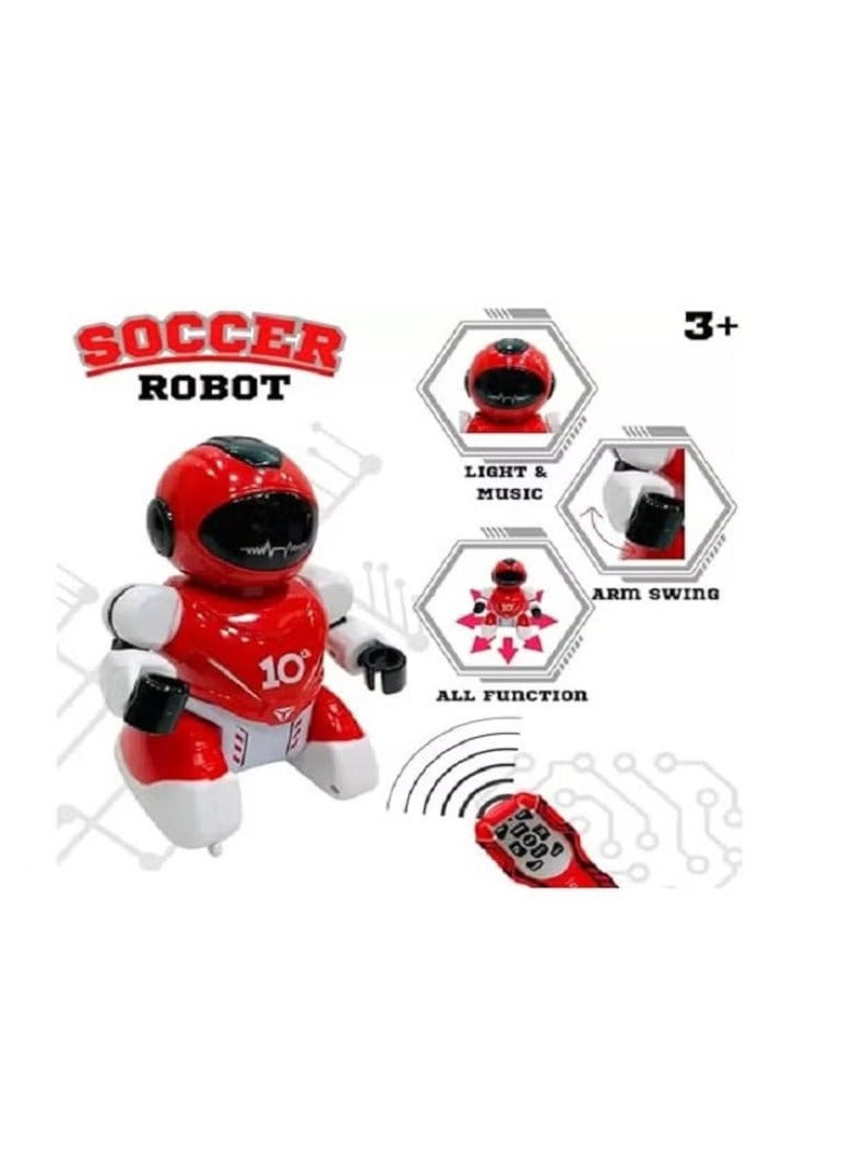 Children's Football, Dancing and Walking Robot with Lights (Red) - Image 3
