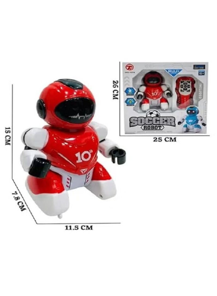 Children's Football, Dancing and Walking Robot with Lights (Red) - Image 4