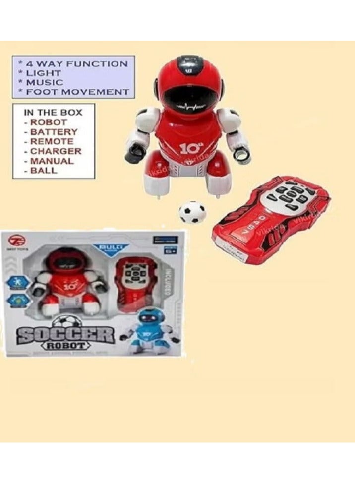 Children's Football, Dancing and Walking Robot with Lights (Red) - Image 5
