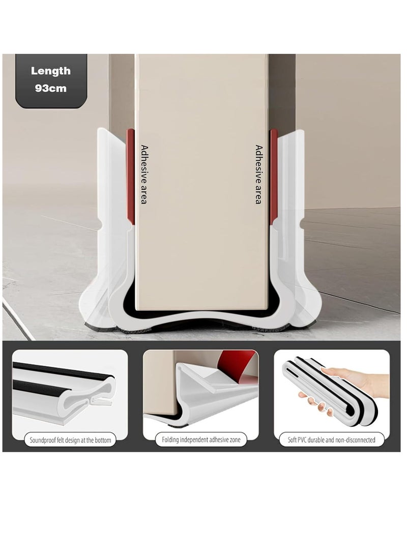 RATSAW Under Door Draft Stopper, Door Gap Sweep Seal Strip Anti-Detachment Design Weather Stripping Noise Blocker with Strong Adhesive Door Insulation Guard White - Image 5