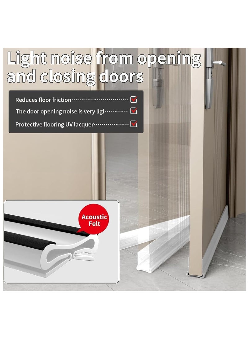 RATSAW Under Door Draft Stopper, Door Gap Sweep Seal Strip Anti-Detachment Design Weather Stripping Noise Blocker with Strong Adhesive Door Insulation Guard White - Image 4