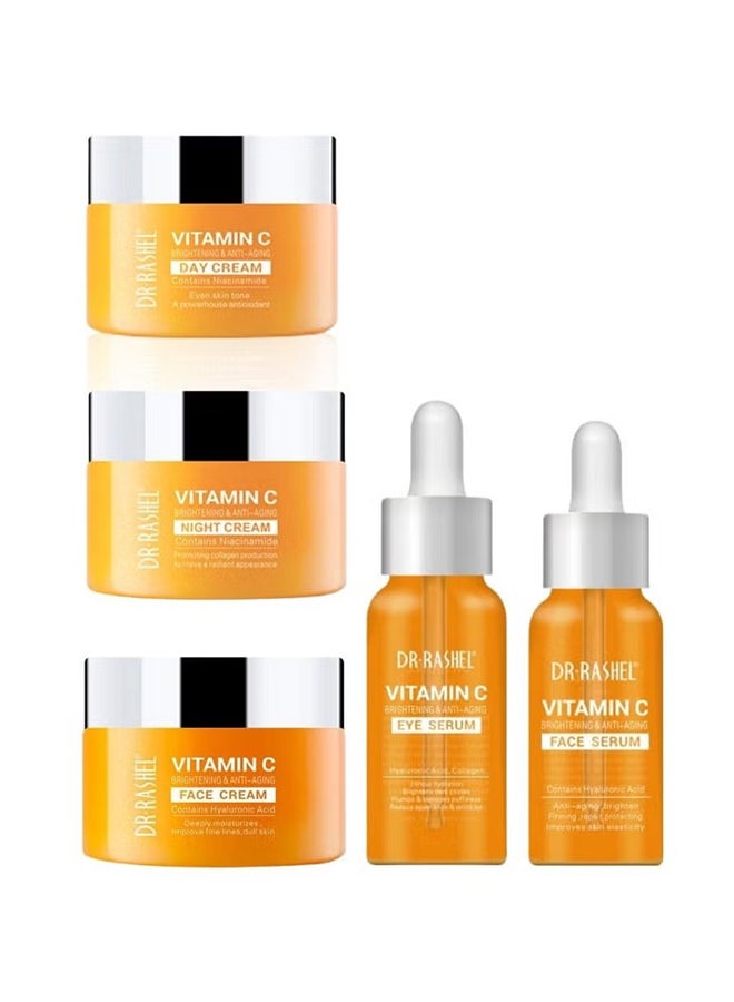 DR. RASHEL DR. RASHEL Set Of 5 Vitamin C Face Serum, Eye Serum, Day Cream, Night Cream And Face Cream  - Image 1