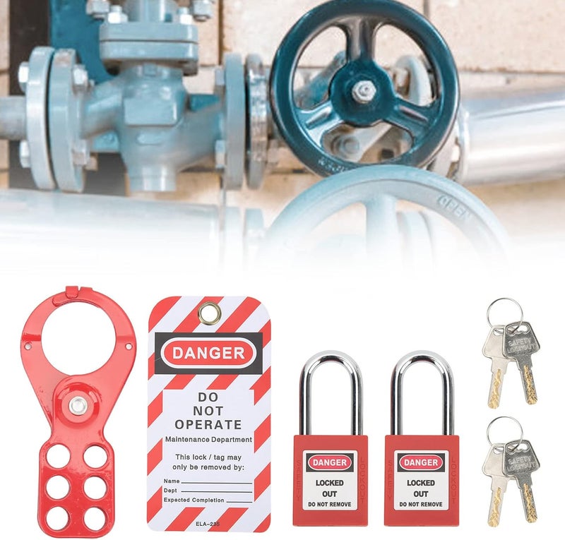 klarako Lockout Tagout Kit, Lockout Tagout Locks Set, Electrical Lockout Tagout Kit, Safety Padlocks, With Safety Hasp Padlock, Lockout Tag Keys Tamper Proof(1.5in/38mm Shackle) - Image 2