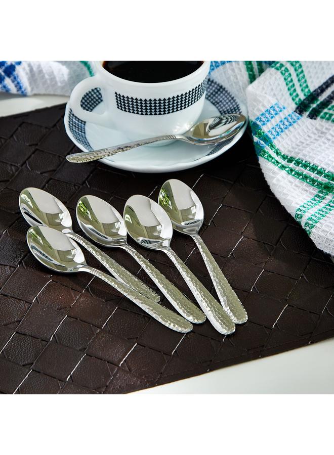 Home Box Hammered Stainless Steel Teaspoon - Set of 6 - Image 3