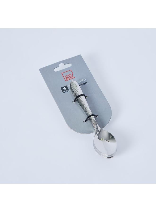 Home Box Hammered Stainless Steel Teaspoon - Set of 6 - Image 5