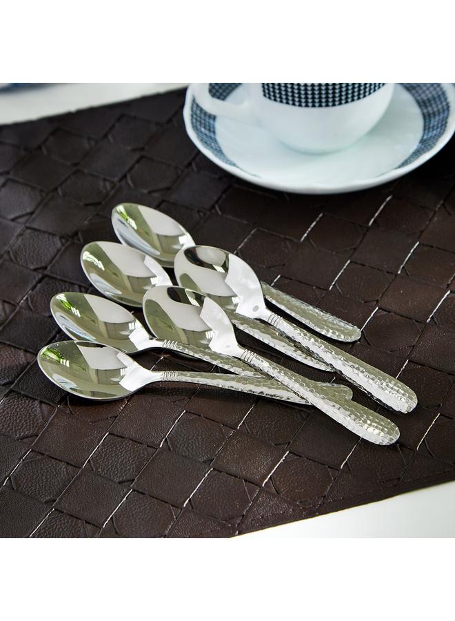 Home Box Hammered Stainless Steel Teaspoon - Set of 6 - Image 1