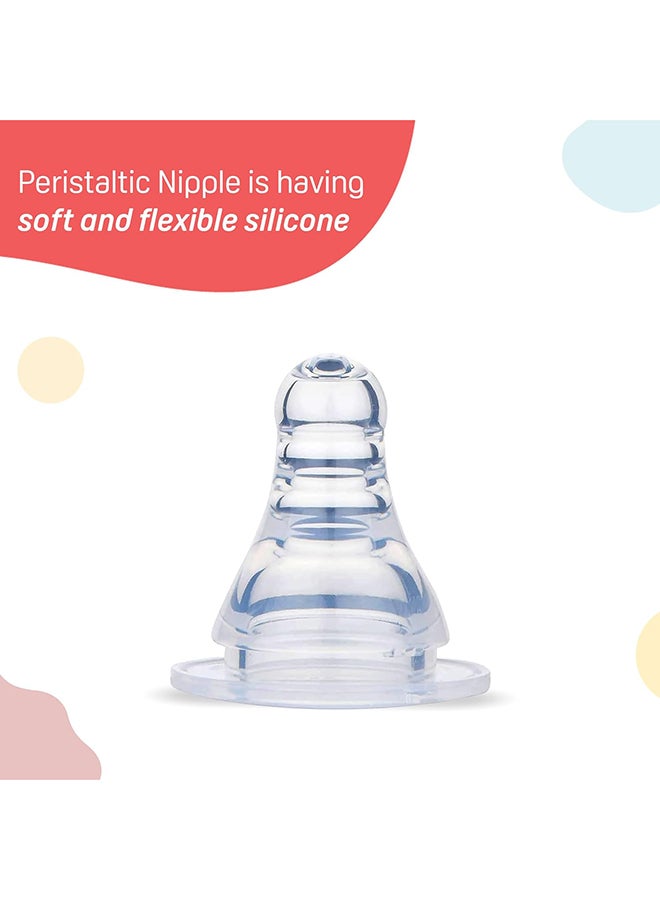 Pigeon Peristaltic Nipple S,For 0+ Month Babies,BPS Free,BPA Free,Pack of 2 - Image 2