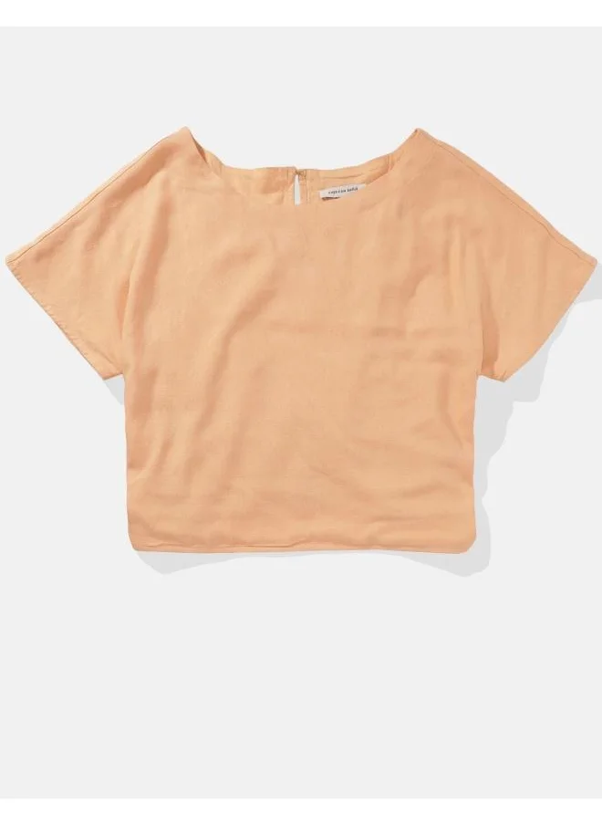 American Eagle Flared Sleeve Ruched Top
